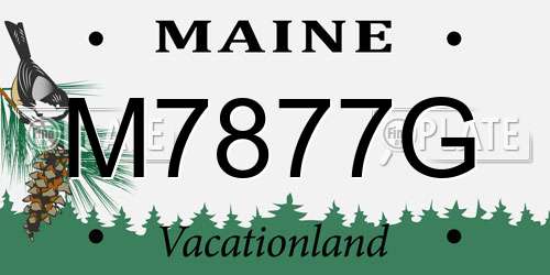 M7877G Maine License Plate