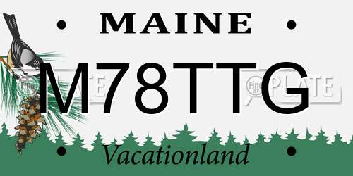 M78TTG Maine License Plate
