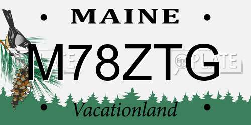 M78ZTG Maine License Plate