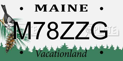 M78ZZG Maine License Plate