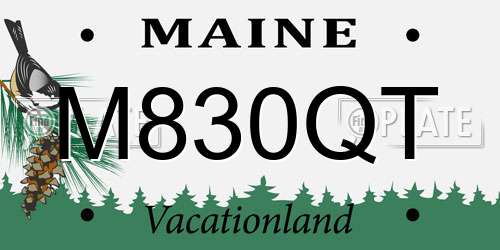 M830QT Maine License Plate