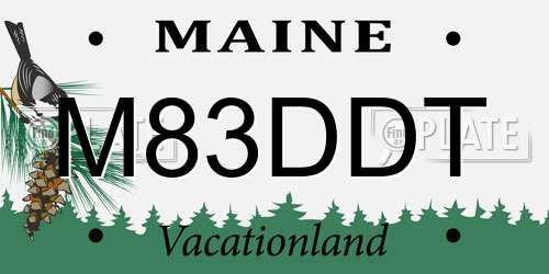 M83DDT Maine License Plate