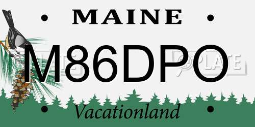M86DPO Maine License Plate
