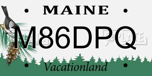 M86DPQ Maine License Plate
