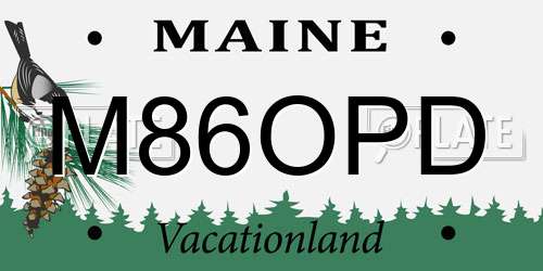 M86OPD Maine License Plate