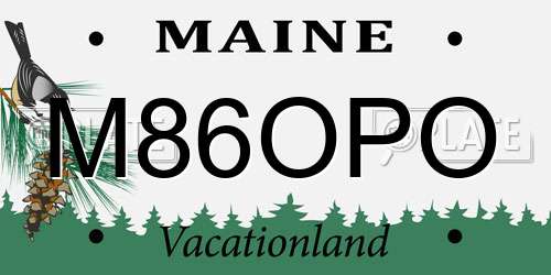 M86OPO Maine License Plate