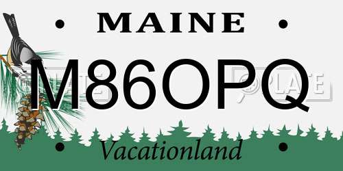 M86OPQ Maine License Plate
