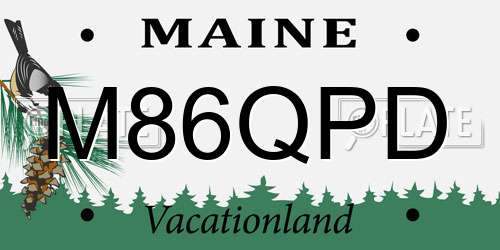 M86QPD Maine License Plate