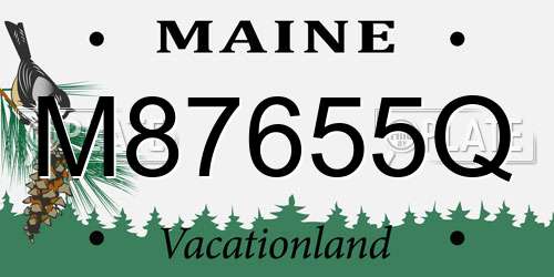 M87655Q Maine License Plate