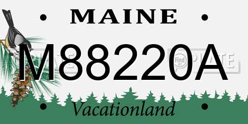 M88220A Maine License Plate