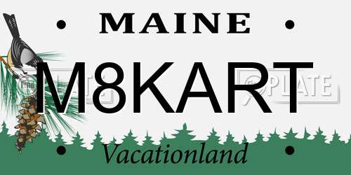 M8KART Maine License Plate