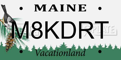 M8KDRT Maine License Plate