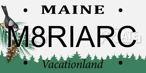 M8RIARC Maine License Plate