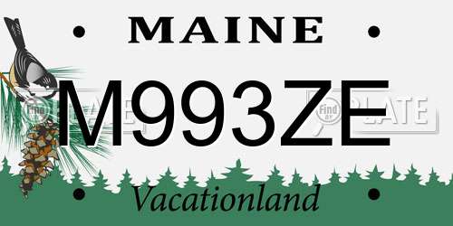 M993ZE Maine License Plate