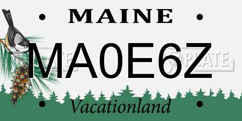 MA0E6Z Maine License Plate