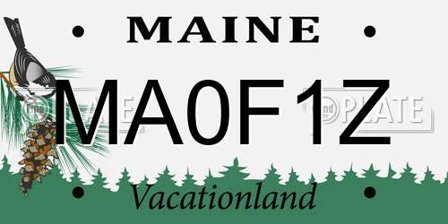 MA0F1Z Maine License Plate