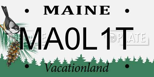 MA0L1T Maine License Plate