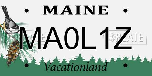 MA0L1Z Maine License Plate