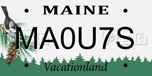 MA0U7S Maine License Plate