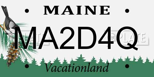 MA2D4Q Maine License Plate