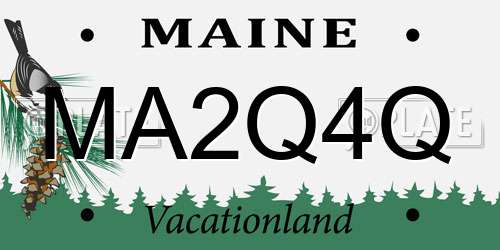 MA2Q4Q Maine License Plate
