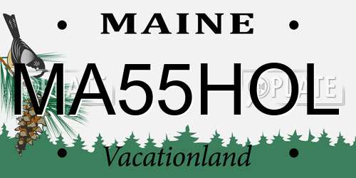 MA55HOL Maine License Plate