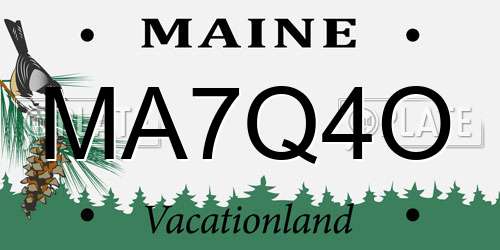MA7Q4O Maine License Plate