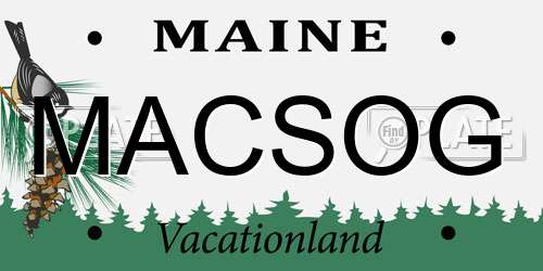 MACSOG Maine License Plate