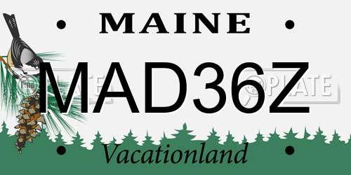 MAD36Z Maine License Plate