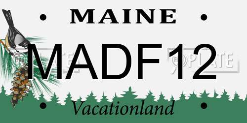 MADF12 Maine License Plate