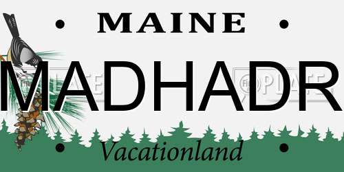 MADHADR Maine License Plate