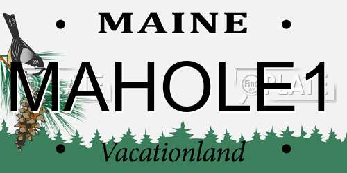 MAHOLE1 Maine License Plate
