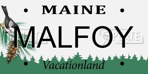 MALFOY Maine License Plate