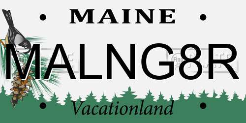 MALNG8R Maine License Plate