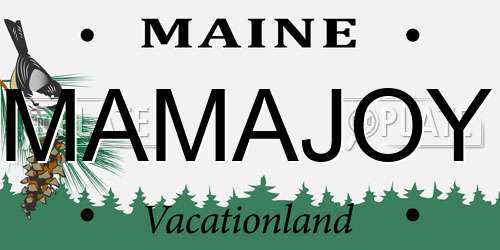 MAMAJOY Maine License Plate