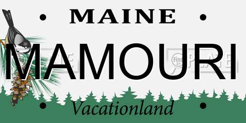 MAMOURI Maine License Plate