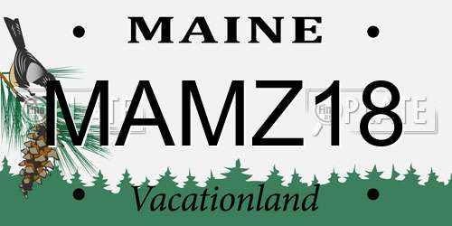 MAMZ18 Maine License Plate