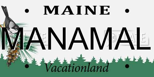 MANAMAL Maine License Plate