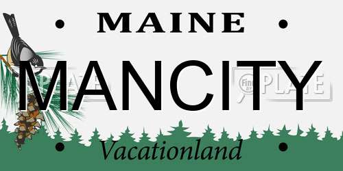 MANCITY Maine License Plate