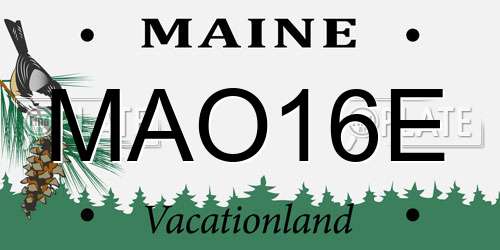 MAO16E Maine License Plate