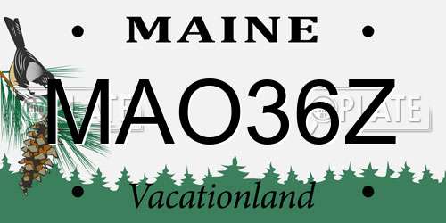 MAO36Z Maine License Plate