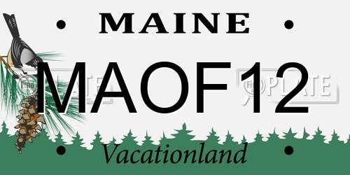 MAOF12 Maine License Plate