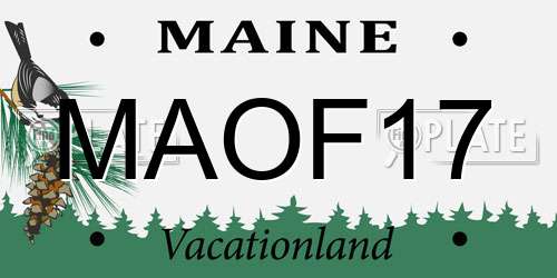 MAOF17 Maine License Plate