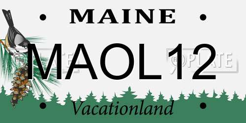 MAOL12 Maine License Plate