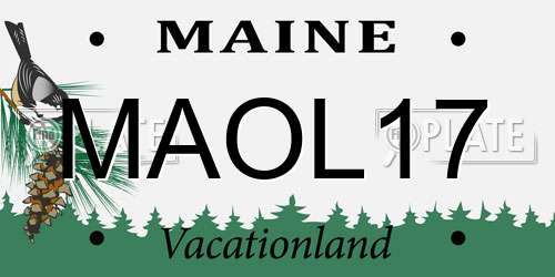 MAOL17 Maine License Plate