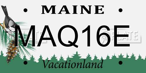 MAQ16E Maine License Plate