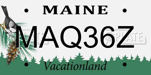 MAQ36Z Maine License Plate