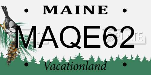 MAQE62 Maine License Plate