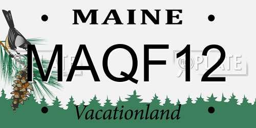 MAQF12 Maine License Plate