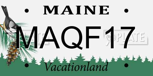 MAQF17 Maine License Plate